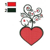 Hearts Tree Embroidery Design 03